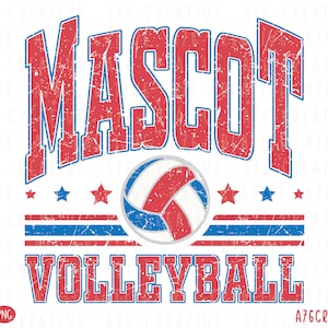Mascota de voleibol personalizada: diseño retro de equipo (SVG y PNG)