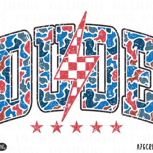 Camo American Dude PNG, Camo Dude SVG, July 4th Png, 4th of July, Retro Camo American Dude Checkered Lightning Sublimation Shirt. Png & Svg