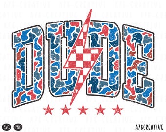 Retro Camo American Dude: 4th of July PNG SVG (Digital Download)