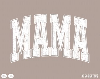 Mama Varsity Sublimation Design , Trendy Mom Shirt , Western Design, Retro Distressed and Non Distressed PNG SVG (Digital Download)