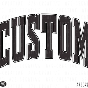 Équipe ou nom personnalisé personnalisé, commande de travail d'équipe personnalisée, texte personnalisé universitaire, sublimation noir et blanc de l'équipe. Svg et png