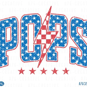 American Pops PNG , American Pops SVG , July 4th Png , 4th of July , Retro American Pops Checkered Lightning Sublimation Shirt. Png & Svg