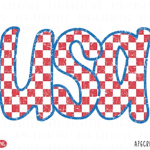 EE.UU. a cuadros Png Svg Retro a cuadros EE.UU. Png EE.UU. a cuadros 4 de julio Png Día de la Independencia Vintage EE.UU. Sublimación a cuadros. SVG y PNG