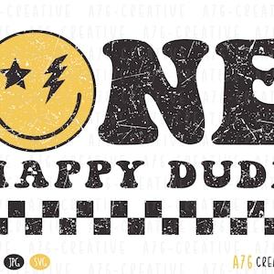 Retro Groovy One Happy Dude Png Instant download, Vintage Groovy One Happy Dude Sublimation Shirt. Svg, Png & Jpeg
