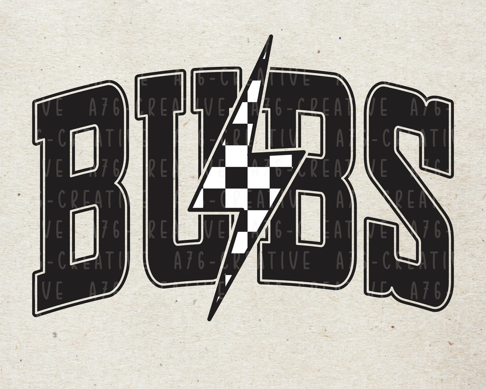 Bubs Checkered Lightning Bolt Design (SVG & PNG) - Etsy Canada