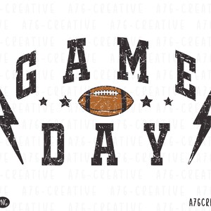 Retro Football Game Day Png Svg, Lightning Game Day Shirt, Vintage Game Day Lightning School Football Star Sublimation Shirt. Svg & Png