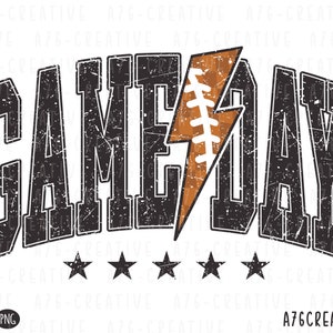 Game Day Football Lightning Png Svg, Football Lightning Bolt, Sport Png, Vintage Varsity Game Day voetbal sublimatieshirt. Svg en png