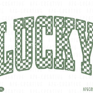 Camisa de sublimación de cuadros vintage con la suerte del día de San Patricio, camisa de cuadros vintage con la suerte, sublimación de cuadros vintage, PNG y SVG