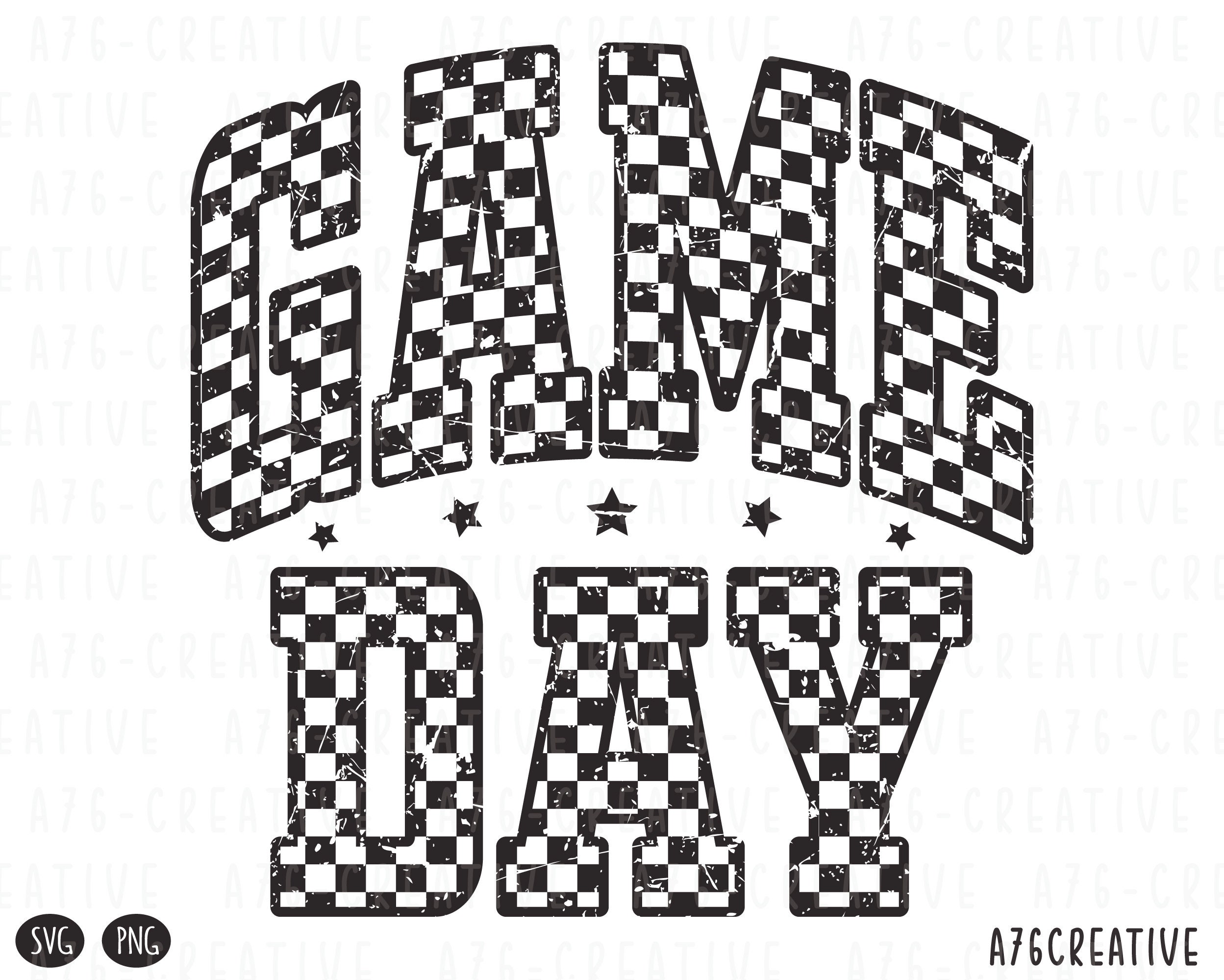 Retro Checkered Game Day Png Svg, Checkered Game Day Shirt, Game Day Checkered School Sport Sublimation Shirt. Svg & Png