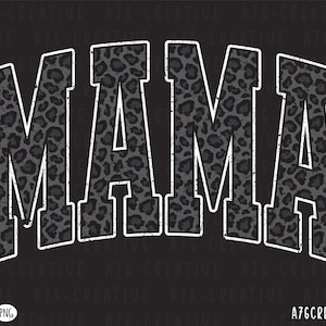 Retro svart mamma leopardtryck PNG, mors dag-skjorta, vintage svart mamma leopardtryck sublimering digital nedladdning (SVG och PNG)