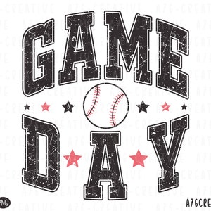 Retro Varsity Game Day Baseball Png Instant Download, Vintage Varsity Game Day Baseball Sublimatie. Svg en png
