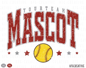 Personalized Softball Mascot Team Design: Custom SVG PNG (Custom Digital File)