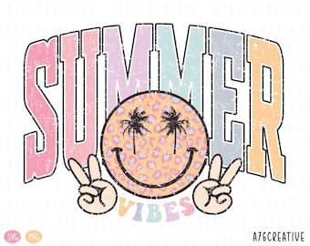 Summer Vibes PNG, Summer Vibes SVG, Sunshine Png, Trendy Summer, Summer Vibes, Spring Break, Retro Summer Vibes Sublimation Shirt. Svg & Png
