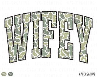 Retro Camo Wifey Design: Shirt Sublimation (SVG & PNG)