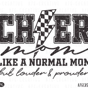 Geruite Cheer Mom Png Svg, Cheer Mom Shirt, Geruite Lightning Mom, Vintage Cheer Cheer Mom Louded and Prouded Sublimatie. Svg en png