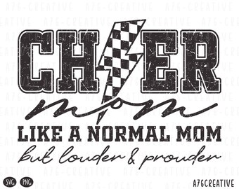 Damier Cheer Mom SVG PNG : fort et fier (téléchargement numérique)