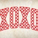 XOXO Checkered Ribbon Bow Print Valentines Day T Shirt main image 1