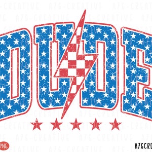 American Dude PNG, American Dude SVG, July 4th Png, 4th of July, Retro American Dude Checkered Lightning Sublimation Shirt. Png & Svg