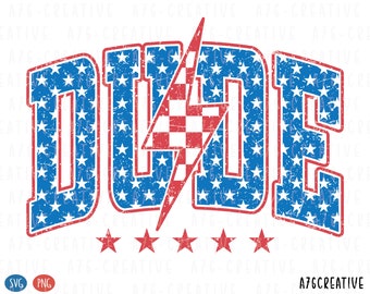 American Dude PNG SVG: Retro 4th of July Design (Digital Download)