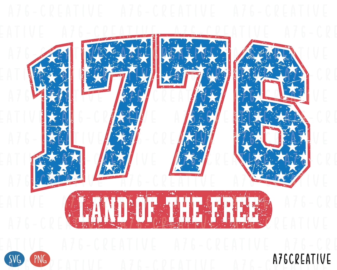 Retro 1776 Land of the Free Sublimation, 1776 Svg, 4th of July Png, USA ...