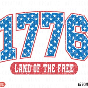 Retro 1776 Land van de gratis sublimatie, 1776 Svg, 4 juli png, VS Land van de gratis noodlijdende en niet-verontruste sublimatie. Svg, png