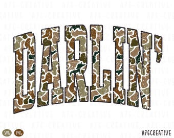 Camo Darlin' SVG & PNG, cowboy western sublimatieontwerp, rustieke offerte digitale download