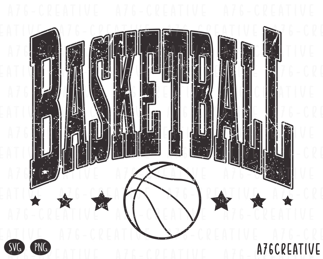 Retro Varsity Basketball Png Instant Download Distressed and Etsy