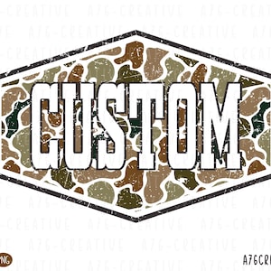 Diseño de nombre de equipo de camuflaje personalizado: Impresión por sublimación (archivo digital personalizado SVG, PNG)