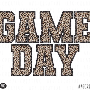 Retro Varsity Game Day Leopart Print Png, Game Day Svg, Sport Png, Vintage Varsity Game Leopard Print Sublimatieshirt. Svg en png
