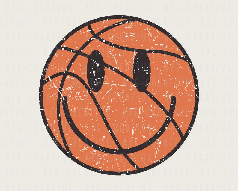 Retro Basketball Groovy Png Instant Download Basketball Png Etsy