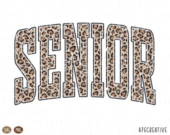 Retro Leopard Senior Shirt Design: Distressed SVG PNG (Digital Download)