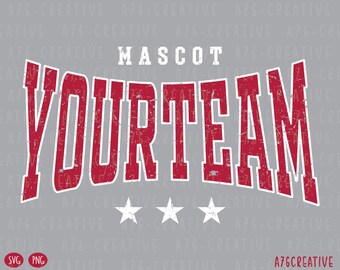 Custom Mascot Team SVG PNG: Retro Varsity Design Work Order