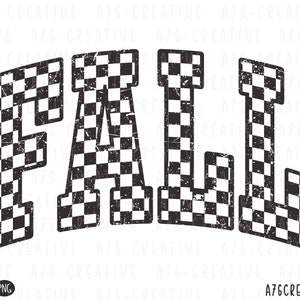 Retro Checkered Fall Png Svg, Checkered Fall Shirt, Game Day Checkered Fall Season Sublimation Shirt. Svg & Png