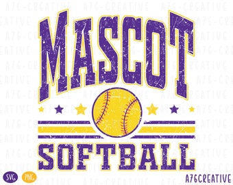 Personalized Softball Mascot Team Design (SVG & PNG)