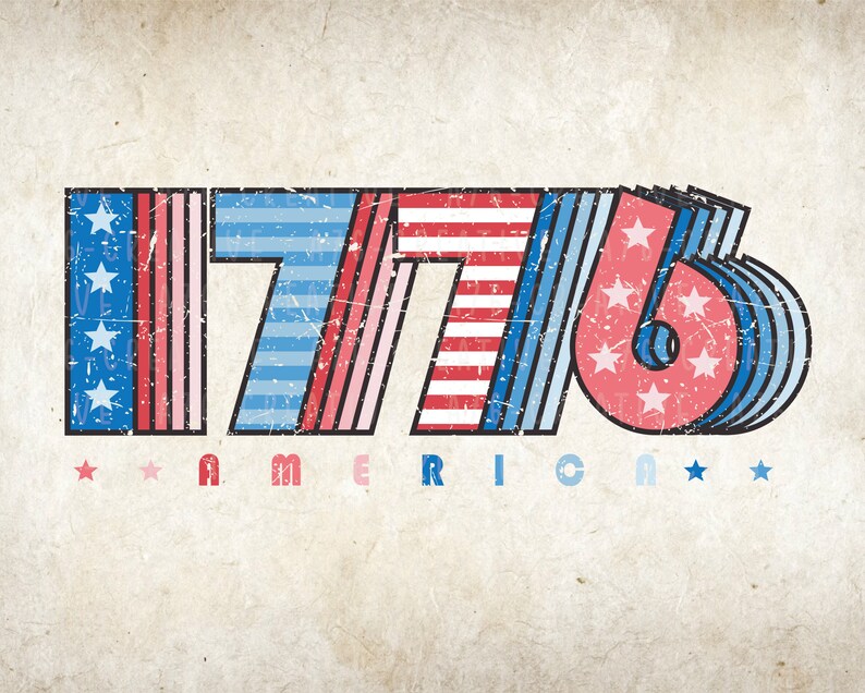 America 1776 Stripes Star Png Svg, 4th of July Png, Retro 1776 America ...