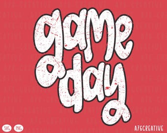 Retro Game Day Design: Distressed SVG & PNG (Digital Download)