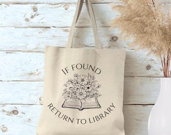 Flower Stack Book Tote: Return to Library Bag- Book Obsessed Gift for Teachers and Librarians