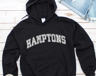 Hamptons Hoodie: Minimalist Hamptons Coastal Sweathshirt-Hamptons Weekend or Beach Vacation Shirt
