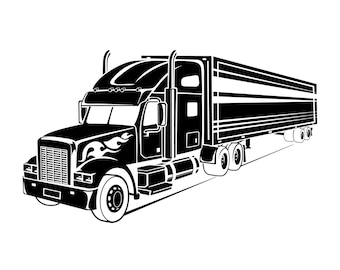 American semi truck svg, trucker svg, 18 wheeler, truck clipart, png, eps vector files