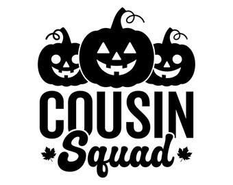 Halloween cousin squad svg, matching cousin halloween shirt svg, matching cousin pumpkin face svg, eps vector files