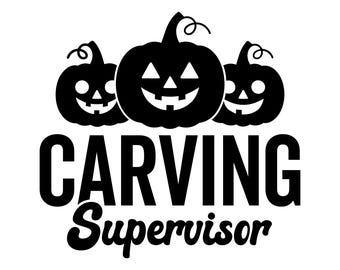 Pumpkin carving supervisor svg, pumpkin carving svg, pumpkin carving party svg vector files for printing