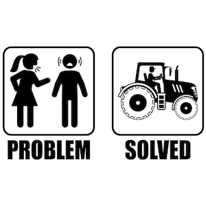 Problema risolto in formato SVG, trattore divertente in formato SVG, marito e moglie in formato SVG, maglietta divertente del papà contadino in formato SVG, maglietta del marito in formato SVG