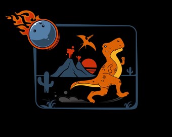 Funny bowling ball svg, running tyrannosaurus rex svg, bowling player shirt svg