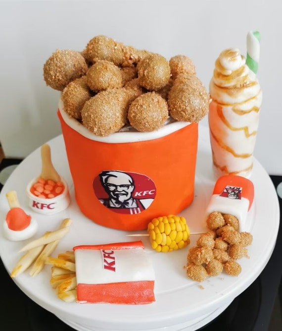 EDIBLE KFC Cake Topper / Chips Chicken Pops Chicken Etsy