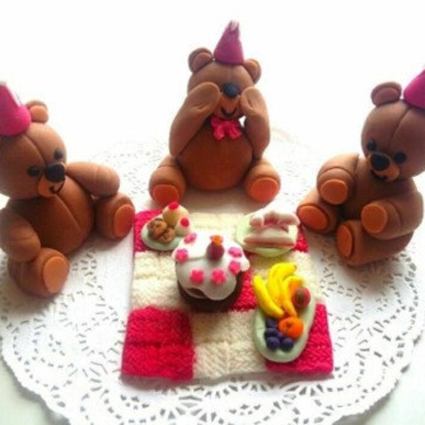 SALES - Edible Teddy Bear Picnic Set - Birthday, Baby Shower, Christening and more! / Personalised