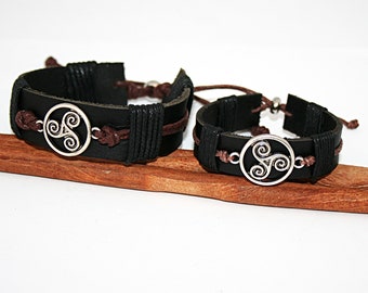 Celtic leather bracelet / partner bracelet / friendship bracelet / unisex bracelet / celtic bracelet / men's or women's bracelet