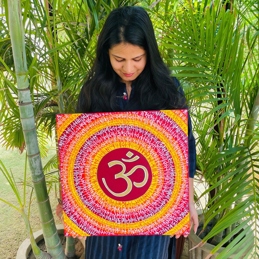 Vastu Painting Gayatri Mantra 27 Times OM for Pooja Room, Living Room