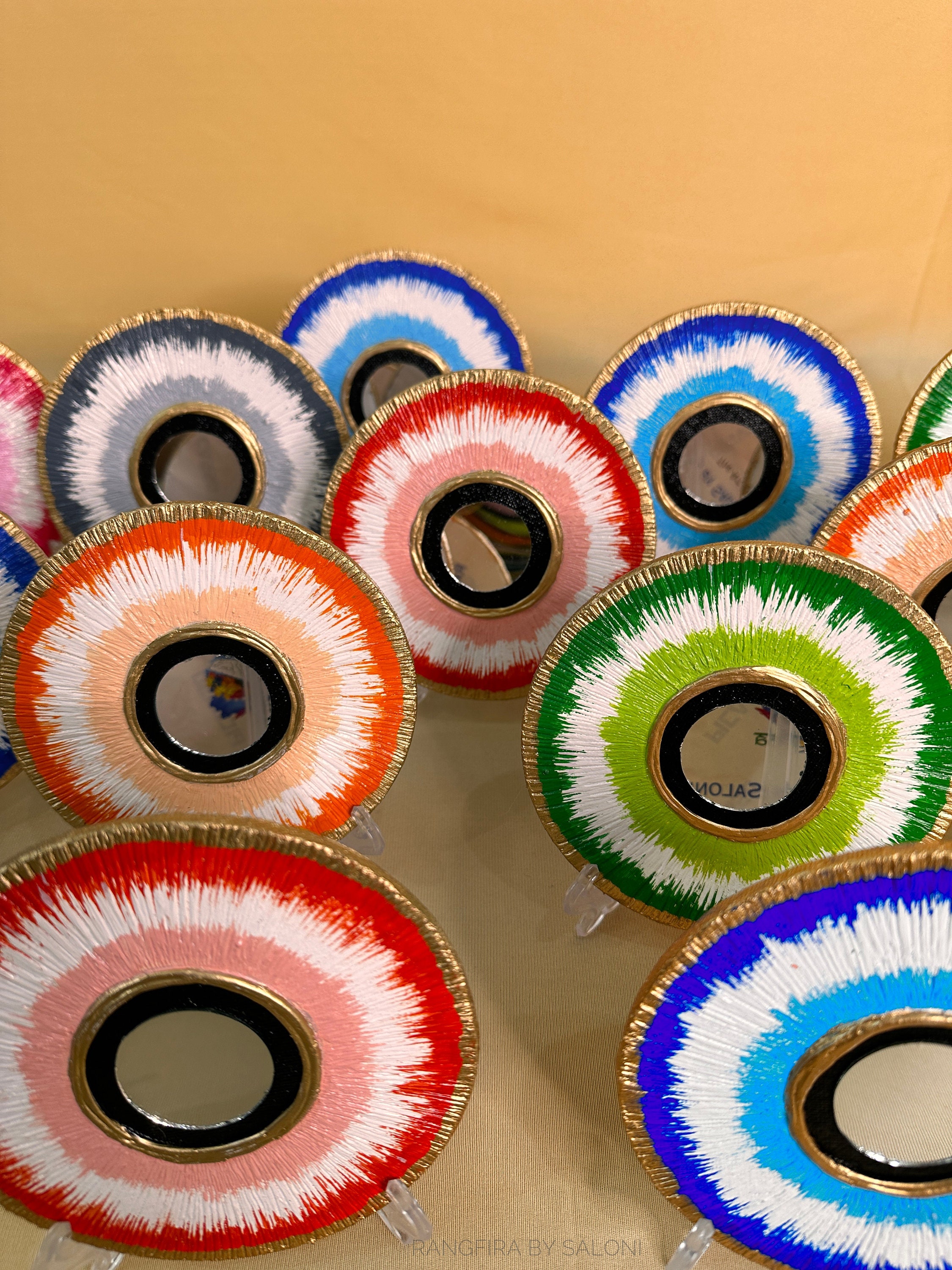 Evil Eye Handmade Painting With Mirror to Reflect Back Bad Etsy