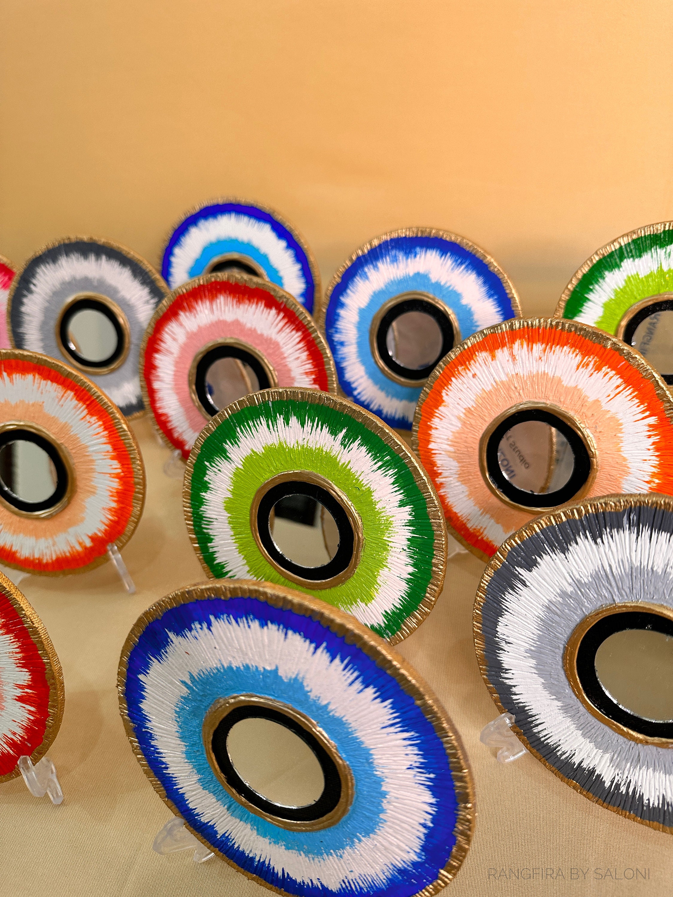 Evil Eye Handmade Painting With Mirror to Reflect Back Bad Etsy