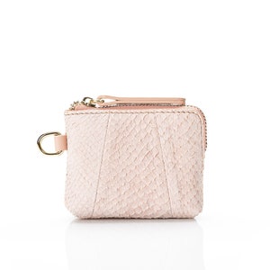 Rosa Wildleder Geldbörse aus Lachsleder, made in Italy